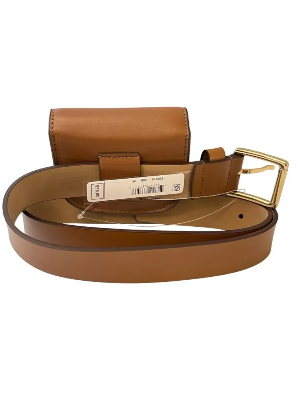 Michael Kors Medium 32 mm Brown Leather Belt Pouch Fanny Pack Belt Bag NWT
